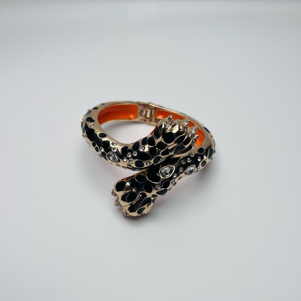 Betsy Johnson Elegant Black and Gold Snake Bracelet